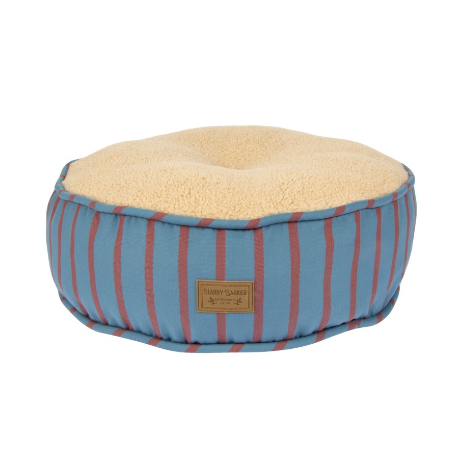 Harry Barker Striped Sherpa Pouf Pet Bed Clearance