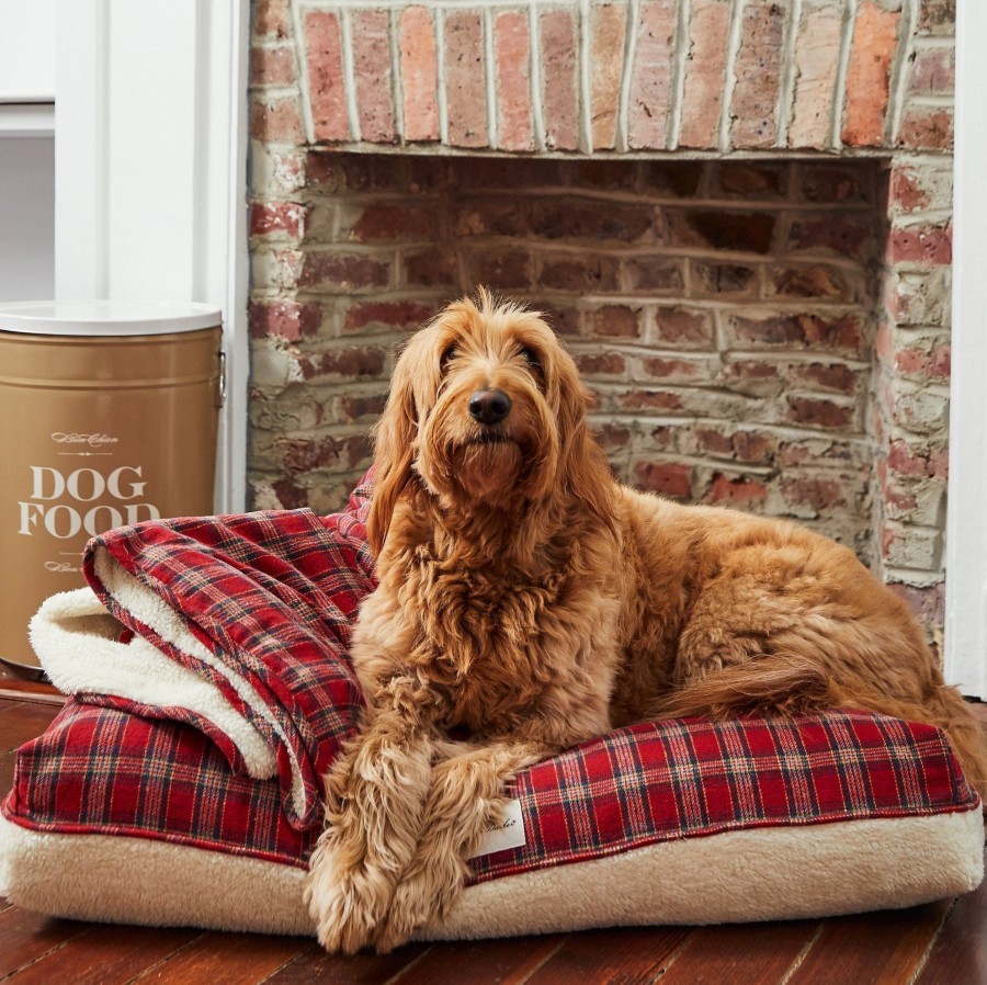 Harry Barker Plaid Sherpa Rectangle Dog Bed Hot