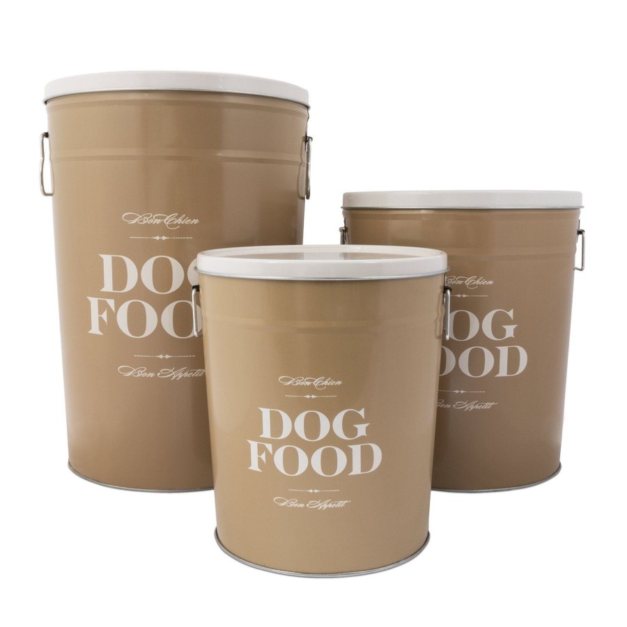 Harry Barker Taupe Bon Chien Dog Food Storage Canister Wholesale