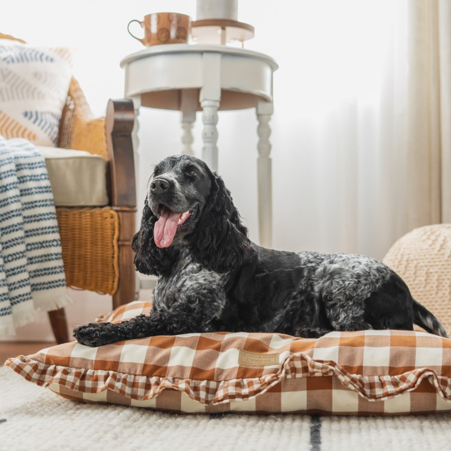 Harry Barker Vintage Brown Gingham Envelope Dog Bed Best