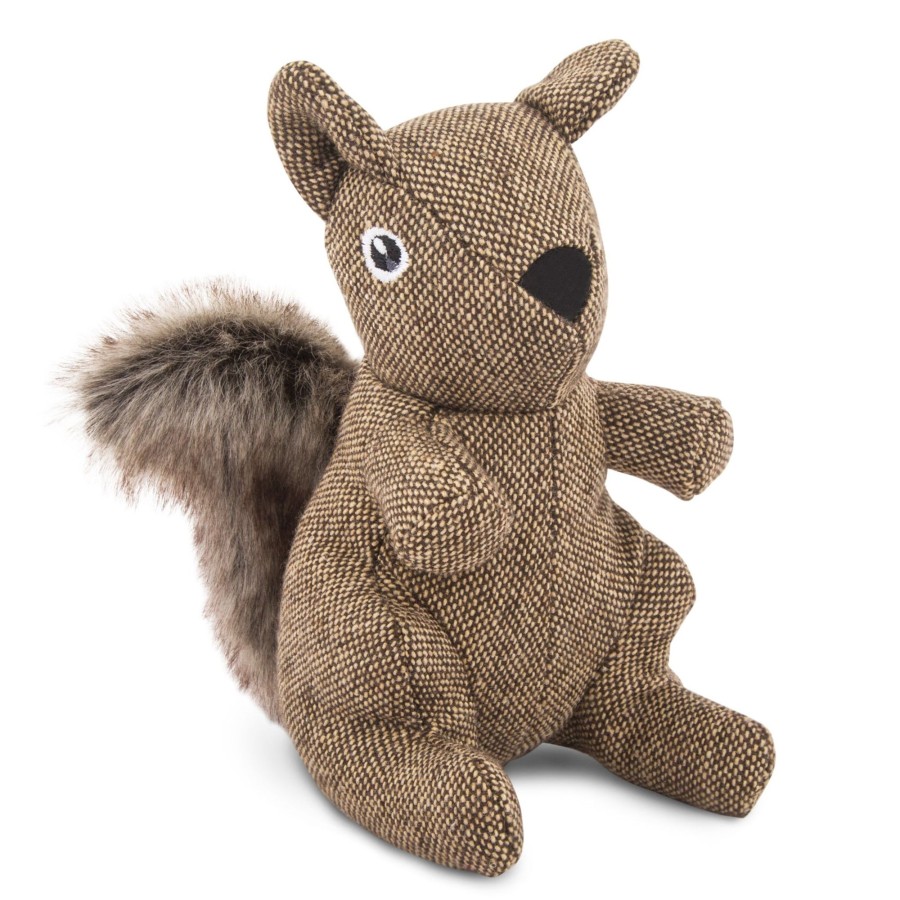 Harry Barker Tweed Squirrel Plush Dog Toy New