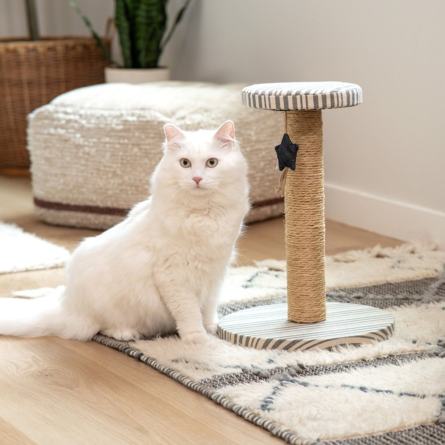 Harry Barker Denim Stripe Sisal Cat Scratching Post Clearance